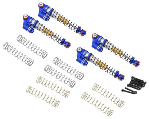 TLHTSCX24-156 Treal Hobby Axial SCX24 Aluminum Long Travel Threaded Shocks (Blue) (4) (43mm)-PARTS-Mike's Hobby