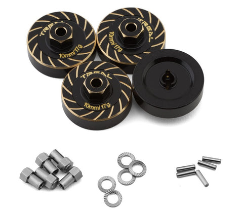 TLHTTRX-4M-03 Treal Hobby Extended Brass Wheel Hub Hex for Traxxas TRX-4M (Black) (4) (17g) (+10mm Offset)-PARTS-Mike's Hobby