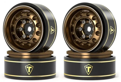 TLHTSCX24-252 Treal Hobby Type K 1.0" 12-Hole Beadlock Classic Vintage Wagon Wheels (Bronze) (4) (28.9g)-WHEELS AND TIRES-Mike's Hobby