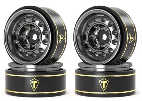 TLHTSCX24-253 Treal Hobby Type K 1.0" 12-Hole Beadlock Classic Vintage Wagon Wheels (Grey) (4) (28.9g)-WHEELS AND TIRES-Mike's Hobby