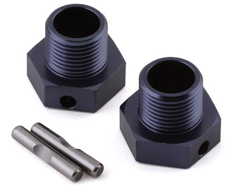 TKR9671 - Wheel Hubs (+2mm offset, 17mm, gun metal ano, w/pins, 2pcs)-PARTS-Mike's Hobby