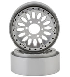 SEHREEFS204 Reefs RC SHIELD 1.9" Beadlock Wheels w/Reef Hubs & Rings (Silver) (2)-WHEELS AND TIRES-Mike's Hobby