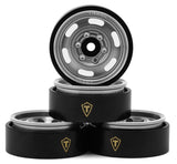 TLHTSCX24-198 Treal Hobby Type E 1.0" 6-Slot Beadlock Wheels (Silver) (4) (21.9g)-WHEELS AND TIRES-Mike's Hobby