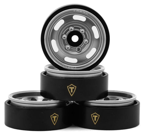 TLHTSCX24-198 Treal Hobby Type E 1.0" 6-Slot Beadlock Wheels (Silver) (4) (21.9g)-WHEELS AND TIRES-Mike's Hobby