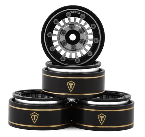 TLHTSCX24-147 Treal Hobby Type C 1.0" Brass Beadlock Crawler Wheels (Silver) (4) (27.3g)-WHEELS AND TIRES-Mike's Hobby