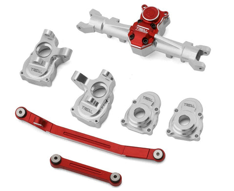 TLHTSCX24-187 Treal Hobby Axial SCX24 Front End Upgrade Kit (Silver/Red)-PARTS-Mike's Hobby