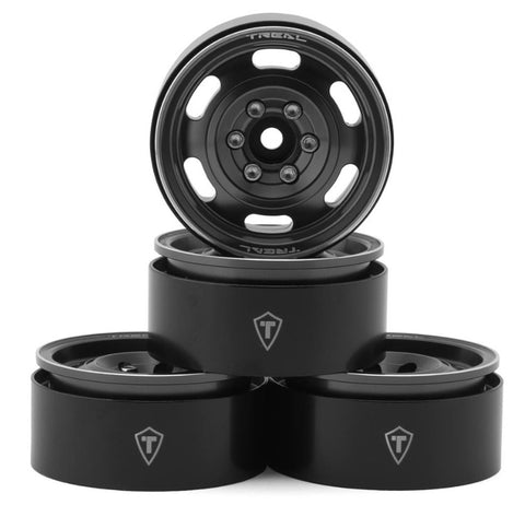 TLHTWHEEL-55 Treal Hobby Type G 1.9" Vintage Wagon Beadlock Wheels (Grey) (4) (129.5g)-WHEELS AND TIRES-Mike's Hobby