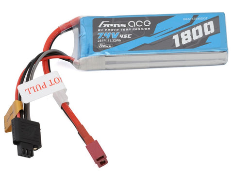 GEA182S45DGT Gens Ace G-Tech Smart 2S LiPo Battery 45C (7.4V/1800mAh) w/Deans Connector-LiPo Battery-Mike's Hobby