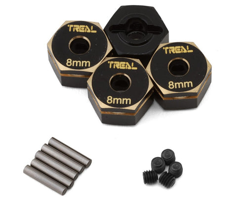 TLHTENDURO-11 Treal Hobby Element RC Enduro Brass Hex Adapter Wheel Hubs (Black) (4) (8mm)-PARTS-Mike's Hobby