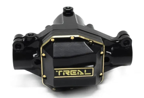 TLHTSCX10_PRO-01 Treal Hobby Axial SCX10 Pro Brass Front Center Axle Housing (Black) (151.6g) w/Differential Cover-PARTS-Mike's Hobby