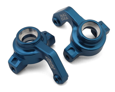 EXO2267 Exotek Team Associated MT10/Pro4 SC10 HD Aluminum Steering Hubs (Blue) (2)-PARTS-Mike's Hobby