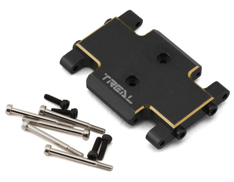 TLHTAX24-08 Treal Hobby Axial AX24 Brass Skid Plate (Black) (20.1g)-PARTS-Mike's Hobby