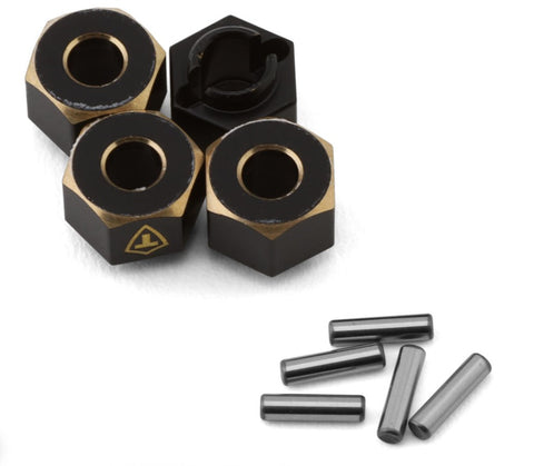 TLHTTRX-4M-01 Treal Hobby Extended Brass Wheel Hub Hex for Traxxas TRX-4M (Black) (4) (1.3g) (+6mm Offset)-PARTS-Mike's Hobby