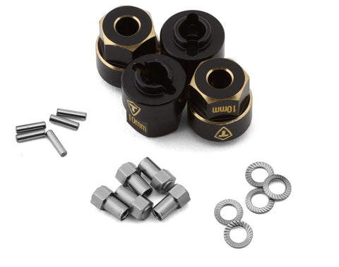 TLHTTRX-4M-02 Treal Hobby Extended Brass Wheel Hub Hex for Traxxas TRX-4M (Black) (4) (3g) (+10mm Offset)-PARTS-Mike's Hobby