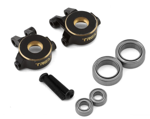 TLHTTRX-4M-05 Treal Hobby Brass Front Steering Knuckles for Traxxas TRX-4M (Black) (2) (9.7g)-PARTS-Mike's Hobby