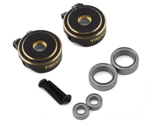 TLHTTRX-4M-72 Treal Hobby Brass Front Steering Knuckles for Traxxas TRX-4M (Black) (2) (18.6g)-PARTS-Mike's Hobby