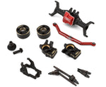 TLHTTRX-4M-87 Treal Hobby Aluminum Front Portal Axle Set for Traxxas TRX-4M (Black) w/Brass Covers-PARTS-Mike's Hobby