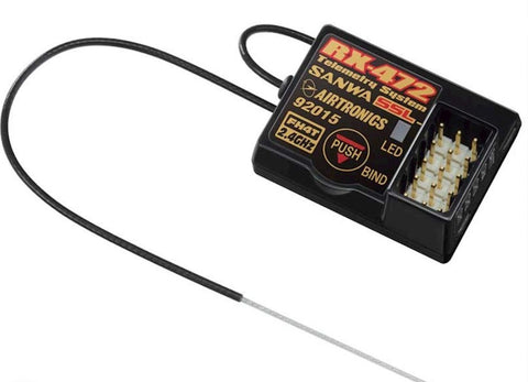 SNW107A41117A Sanwa/Airtronics RX-472 2.4GHz FH4T 4-Channel Receiver-Ground Receiver-Mike's Hobby