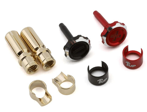 1UP190455 1UP Racing "Lockdown" Adjustable Bullet Plug Grips w/5mm Bullets (Red/Black)-CONNECTORS-Mike's Hobby