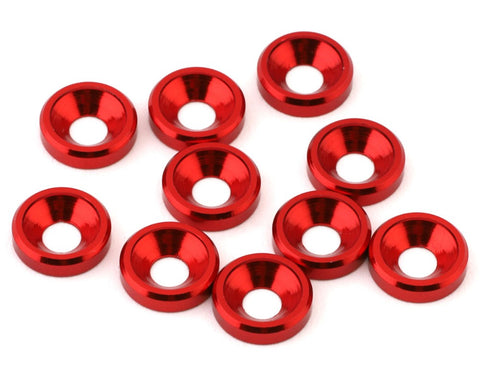 XCE-0143.1 eXcelerate 3mm Countersunk Washers (Red) (10)-HARDWARE-Mike's Hobby