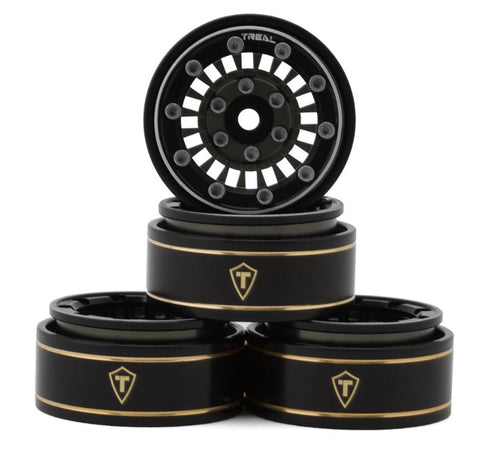 TLHTSCX24-143 Treal Hobby Type C 1.0" Brass Beadlock Crawler Wheels (Grey) (4) (27.3g)-WHEELS AND TIRES-Mike's Hobby