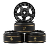 TLHTSCX24-45 Treal Hobby Type B 1.0" 5-Spoke Beadlock Wheels (Black/Grey) (4) (22.4g)-WHEELS AND TIRES-Mike's Hobby