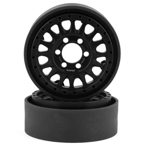 VPS07801 Vanquish Products KMC KM445 Impact 1.9" Beadlock Crawler Wheels (Black) (2)-WHEELS AND TIRES-Mike's Hobby