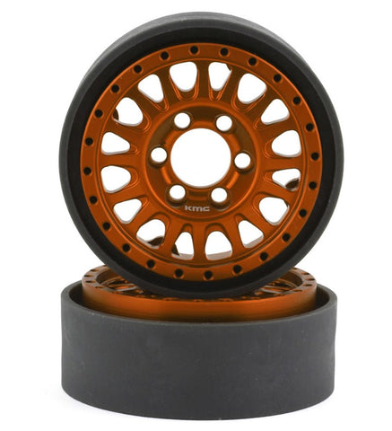 VPS07806 Vanquish Products KMC KM445 Impact 1.9" Beadlock Crawler Wheels (Orange) (2)-WHEELS AND TIRES-Mike's Hobby