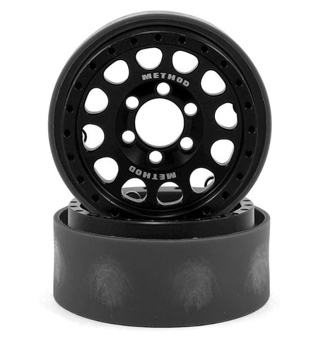 VPS07911 Vanquish Products Method 105 1.9" Beadlock Crawler Wheels (Black/Silver) (2)-WHEELS AND TIRES-Mike's Hobby