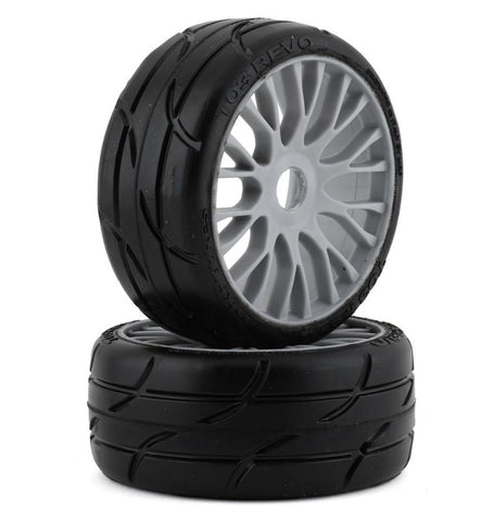 GRPGTK03-XM5 GRP Tires GT - TO3 Revo Belted Pre-Mounted 1/8 Buggy Tires (Silver) (2) (XM5) w/FLEX Wheel