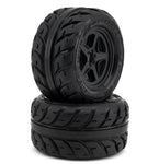 UPG-10005 UpGrade RC Low-Pro BELTED Street Radials 2.8" Pre-Mounted On-Road Tires w/5-Star Wheels (2) (17mm/14mm/12mm Hex)-WHEELS AND TIRES-Mike's Hobby