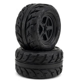 UPG-10005 UpGrade RC Low-Pro BELTED Street Radials 2.8" Pre-Mounted On-Road Tires w/5-Star Wheels (2) (17mm/14mm/12mm Hex)-WHEELS AND TIRES-Mike's Hobby