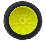 PMT1020-SLW-Y Pro-Motion Raptor 1/8 Truggy Pre-Mount Tires (Yellow) (2) (Soft - Long Wear)-WHEELS AND TIRES-Mike's Hobby
