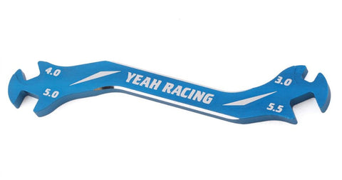 YEA-YT-0197BU Yeah Racing Aluminum Turnbuckle Wrench (Blue) (3, 4, 5, 5.5mm)-Tools-Mike's Hobby