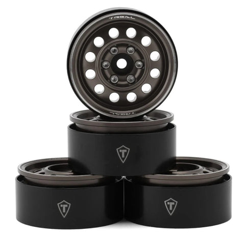 TLHTWHEEL-100 Treal Hobby Type I 1.9" Vintage 12-Hole Beadlock Wheels (Titanium) (4)-WHEELS AND TIRES-Mike's Hobby