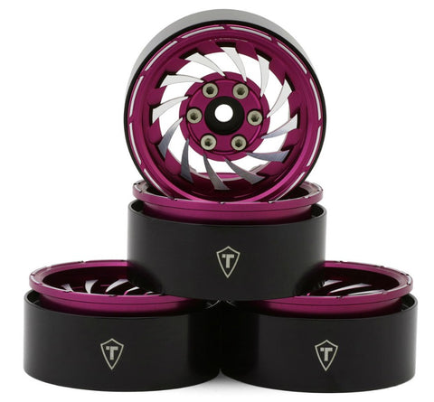 TLHTWHEEL-175 Treal Hobby Cyclone 1.9" Aluminum Beadlock Wheels (Pink) (4) (122.5g)-WHEELS AND TIRES-Mike's Hobby