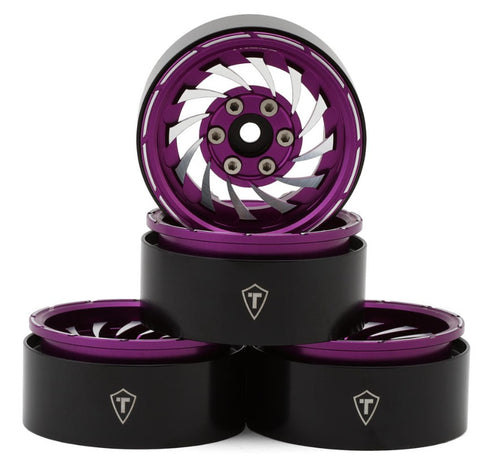TLHTWHEEL-176 Treal Hobby Cyclone 1.9" Aluminum Beadlock Wheels (Purple) (4) (122.5g)-WHEELS AND TIRES-Mike's Hobby