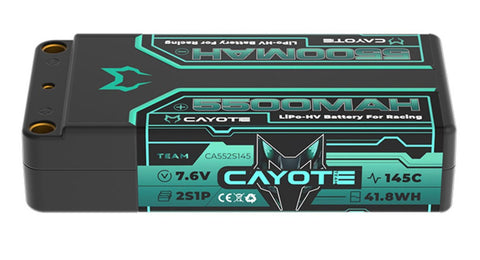 CYE552S145 Cayote 2S 145C LCG Shorty LiHV Battery (7.6V/5500mAh) w/5mm Bullets-LiPo Battery-Mike's Hobby