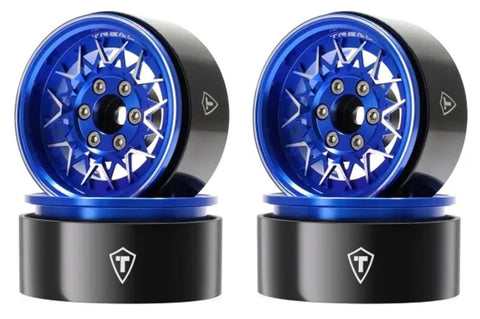 TLHTWHEEL-168 Treal Hobby Type V 1.9" V-Spoke Beadlock Wheels (Blue) (4)-WHEELS AND TIRES-Mike's Hobby