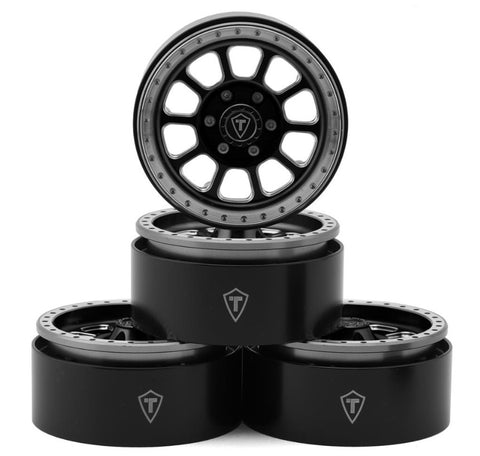 TLHTWHEELS-04 Treal Hobby Type V2 1.9" Beadlock Wheels (Black/Silver) (4)-WHEELS AND TIRES-Mike's Hobby