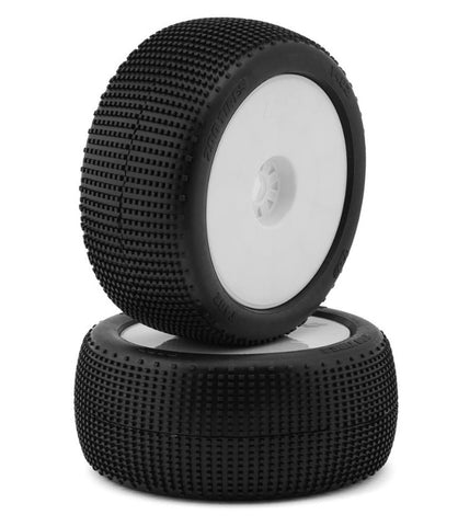 TZO-TZT402S-W-N TZO Tires 402 1/8 Truggy Non-Glued Tire Set (White) (2) (Soft)-WHEELS AND TIRES-Mike's Hobby