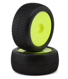 TZO-TZT402S-Y-N TZO Tires 402 1/8 Truggy Non-Glued Tire Set (Yellow) (2) (Soft)-WHEELS AND TIRES-Mike's Hobby