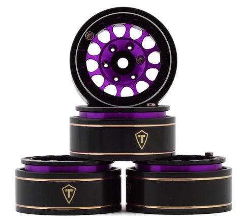 TLHTSCX24-245 Treal Hobby Type I 1.0" Classic 12-Spoke Beadlock Wheels (Purple) (4) (27.2g)-WHEELS AND TIRES-Mike's Hobby