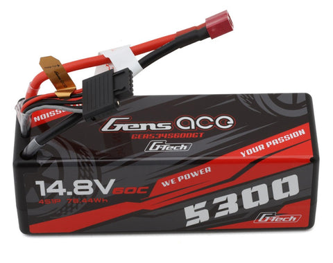 GEA50004S50D Gens Ace G-Tech Smart 4S LiPo Battery 60C (5300mAh/14.8V) w/T-Style Connector-LiPo Battery-Mike's Hobby