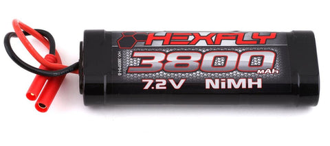 RER03495 HEXFLY 7.2V 3800mAh Ni-MH Battery, Banana 4.0-Hobby Battery-non lipo-Mike's Hobby