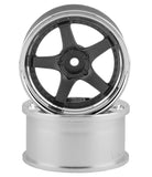RCA-ART-4806TS RC Art SSR Professor SP4 5-Spoke Drift Wheels (Silver) (2) (6mm Offset) w/12mm Hex-WHEELS AND TIRES-Mike's Hobby