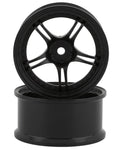 RCA-ART-WW-0506BK RC Art SSR Professor SPX 5-Split Spoke Drift Wheels (Black) (2) (6mm Offset) w/12mm Hex-WHEELS AND TIRES-Mike's Hobby