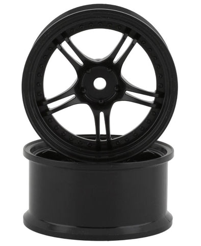 RCA-ART-WW-0506BK RC Art SSR Professor SPX 5-Split Spoke Drift Wheels (Black) (2) (6mm Offset) w/12mm Hex-WHEELS AND TIRES-Mike's Hobby