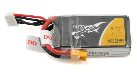 TAT-75C-650-3S1P-XT30 Tattu 3s LiPo Battery 75C (11.1V/650mAh) w/XT-30 Connector-LiPo Battery-Mike's Hobby
