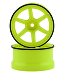 YOKRP-6313Y6A Yokomo 12mm Hex Racing Performer High Traction RWD Drift Wheels (Yellow) (2) (6mm Offset)-WHEELS AND TIRES-Mike's Hobby